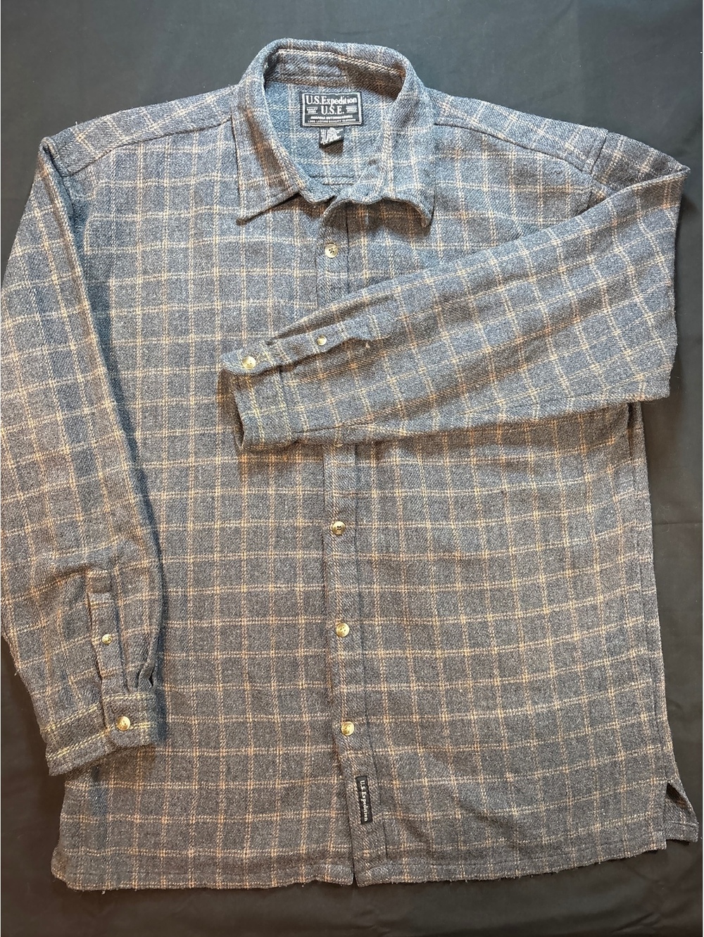 U.S. Expedition XL Wool Blend Plaid Overshirt Shacket Made in India Outdoor